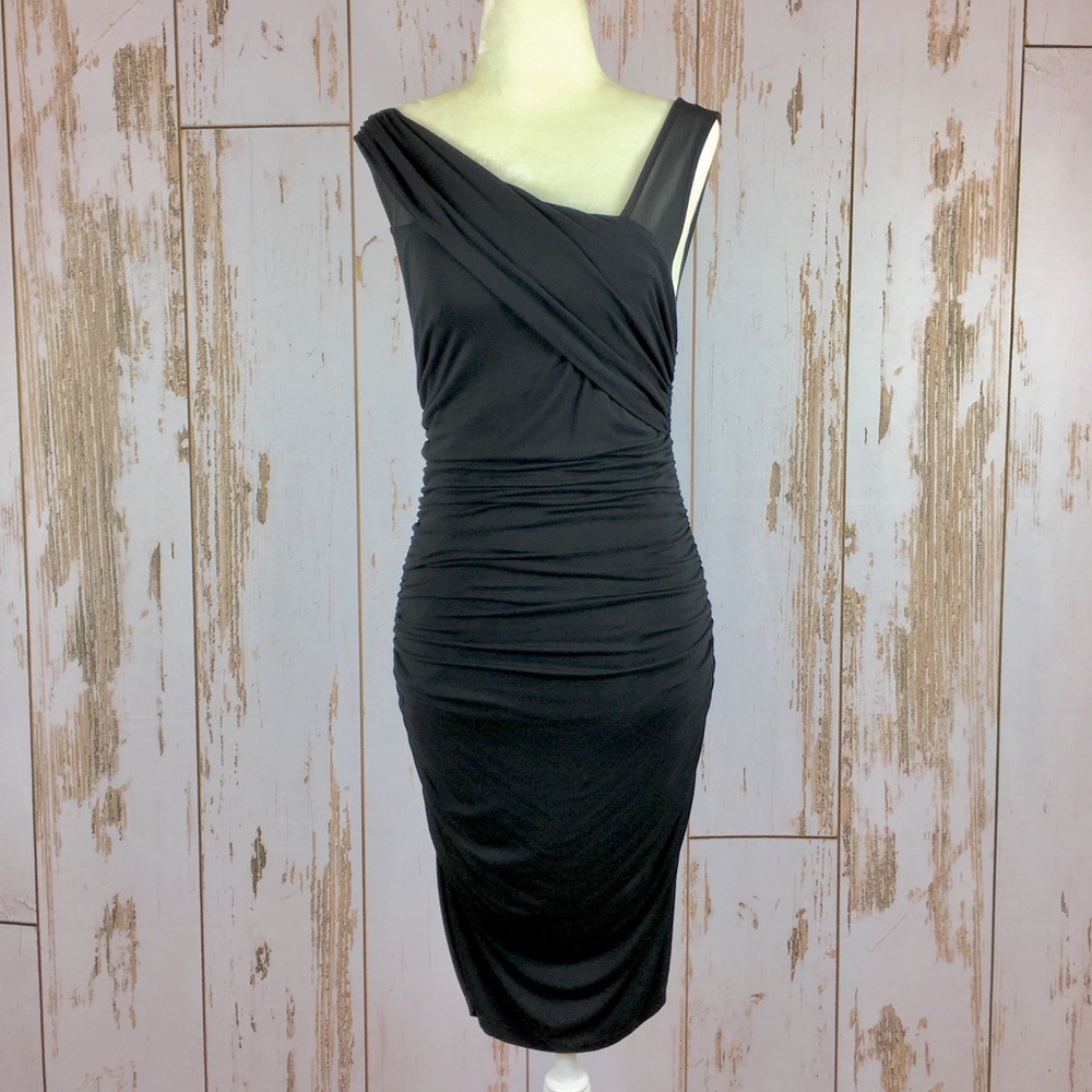 Express Black Ruched Bodycon Dress Size Small
